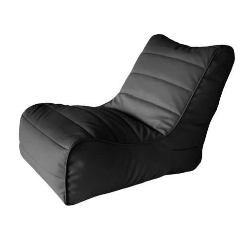 Кресло бескаркасное Папа Пуф Soft Lounger Black, размер XL, экокожа, черный в Роникон